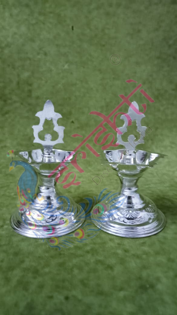 Pure Silver Diya Pair-34 Grams | Buy Online Australia | Srishti Australia