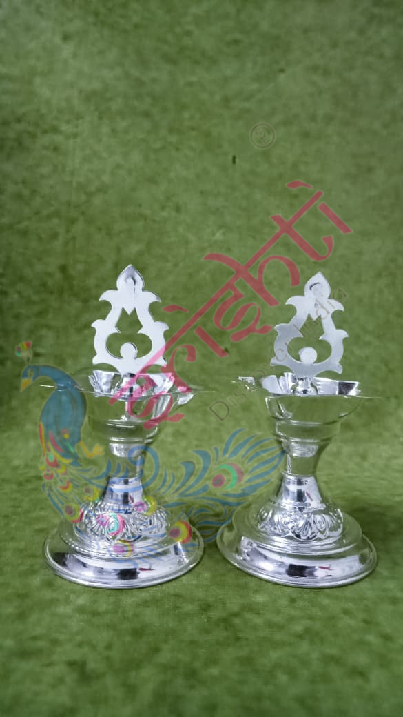 Pure Silver Diya Pair-43 Grams | Buy Online Australia | Srishti Australia