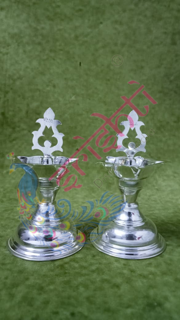 Pure Silver Diya Pair-45 Grams | Buy Online Australia | Srishti Australia