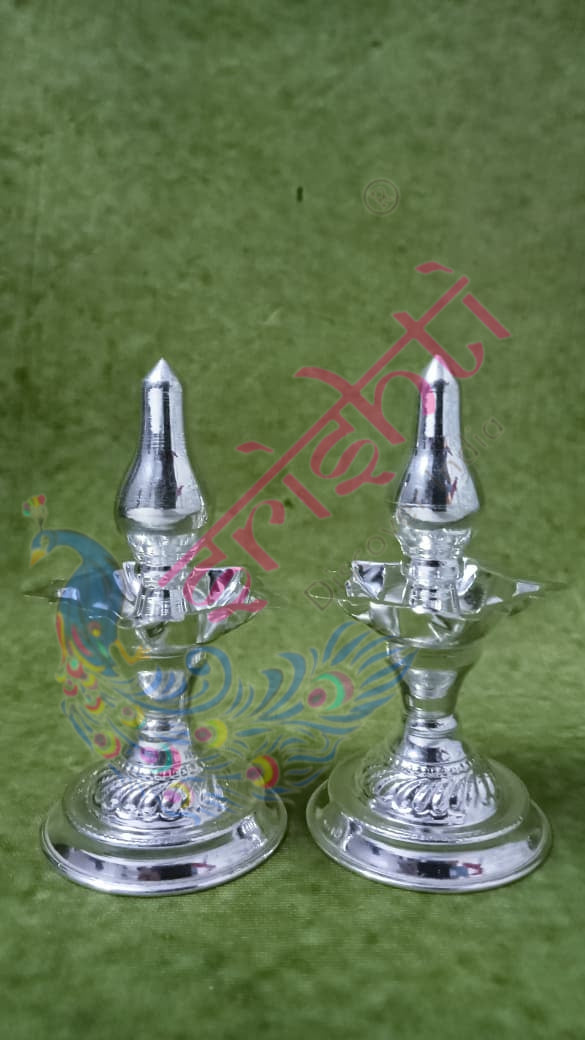 Pure Silver Diya Pair-45 Grams | Buy Online Australia | Srishti Australia