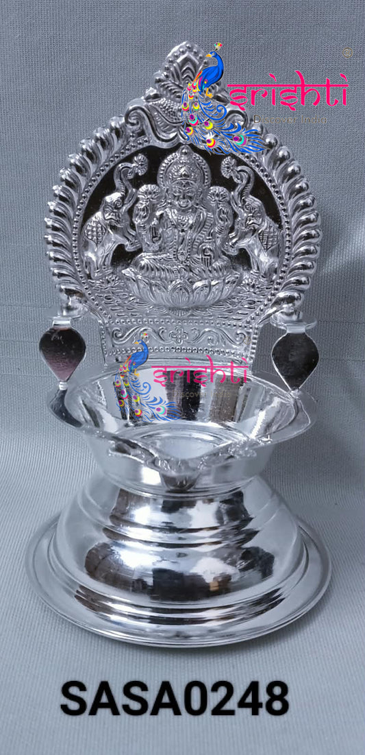 Pure Silver Kamakshi Diya Gajalakshmi Embossed-52 Grams