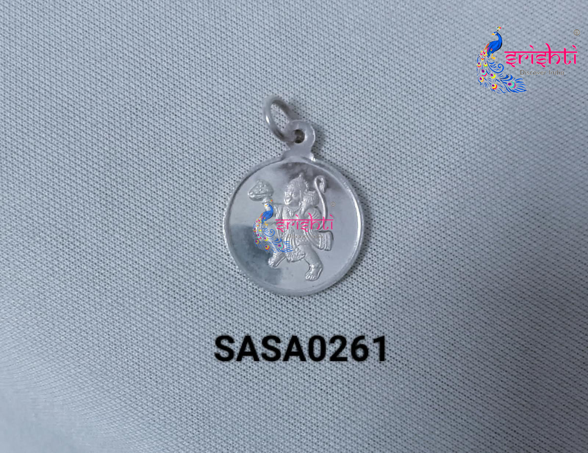 Pure Silver Hanuman Pendant-2 Inches