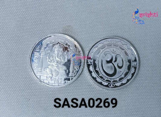 Pure Silver Ganesha Coin-5 Grams