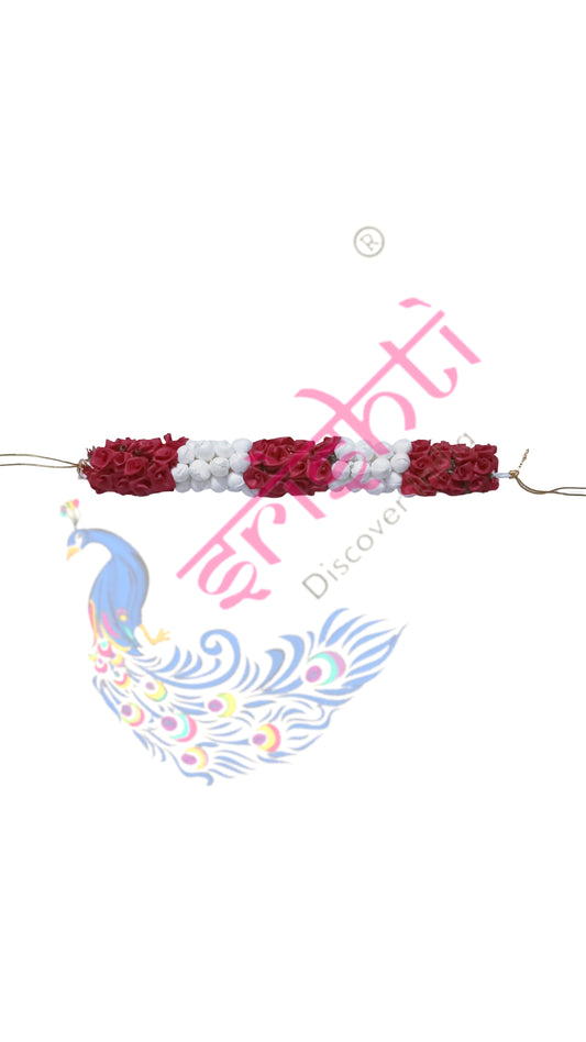Artificial Jasmine and Rose Venni White with Maroon