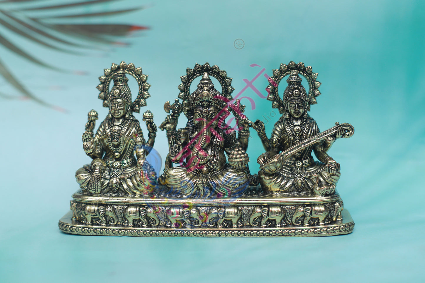 Brass Arch Lakshmi Ganesha Saraswathy-3 Inches
