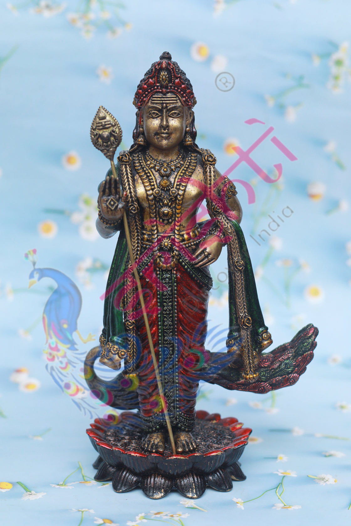 Brass Jula Radha Krishna Stone Work-26.5 Inches