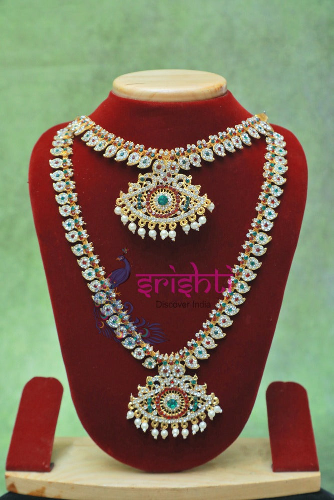 Goodess Necklace with Stone Work-10.5 Inches