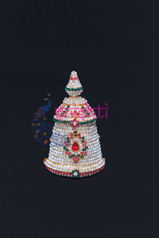 Goddess Crown With Stone Work-4.5 Inches