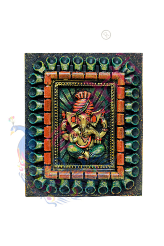 Wooden Ganesha Wall Hanging-12.5 Inches