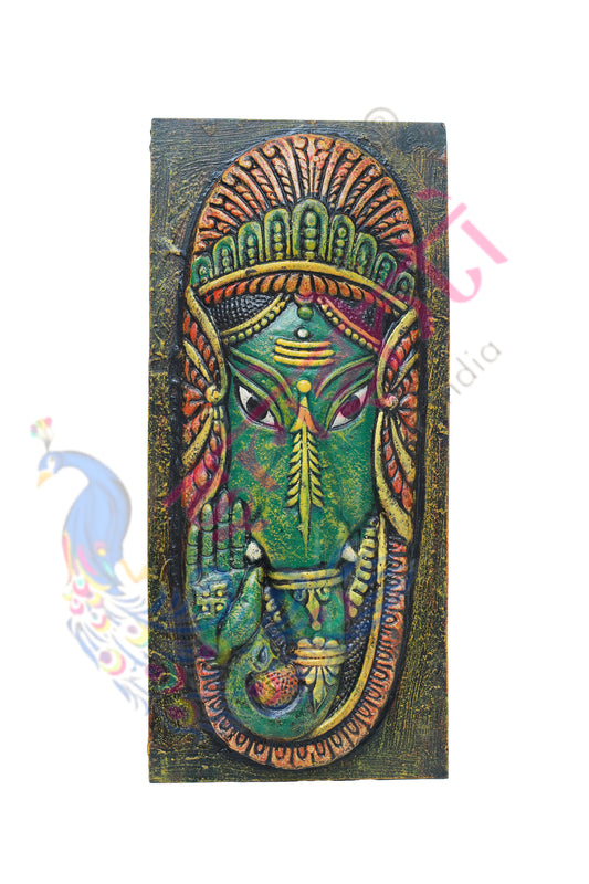 Wooden Ganesha Wall Hanging-16.5 Inches-M01