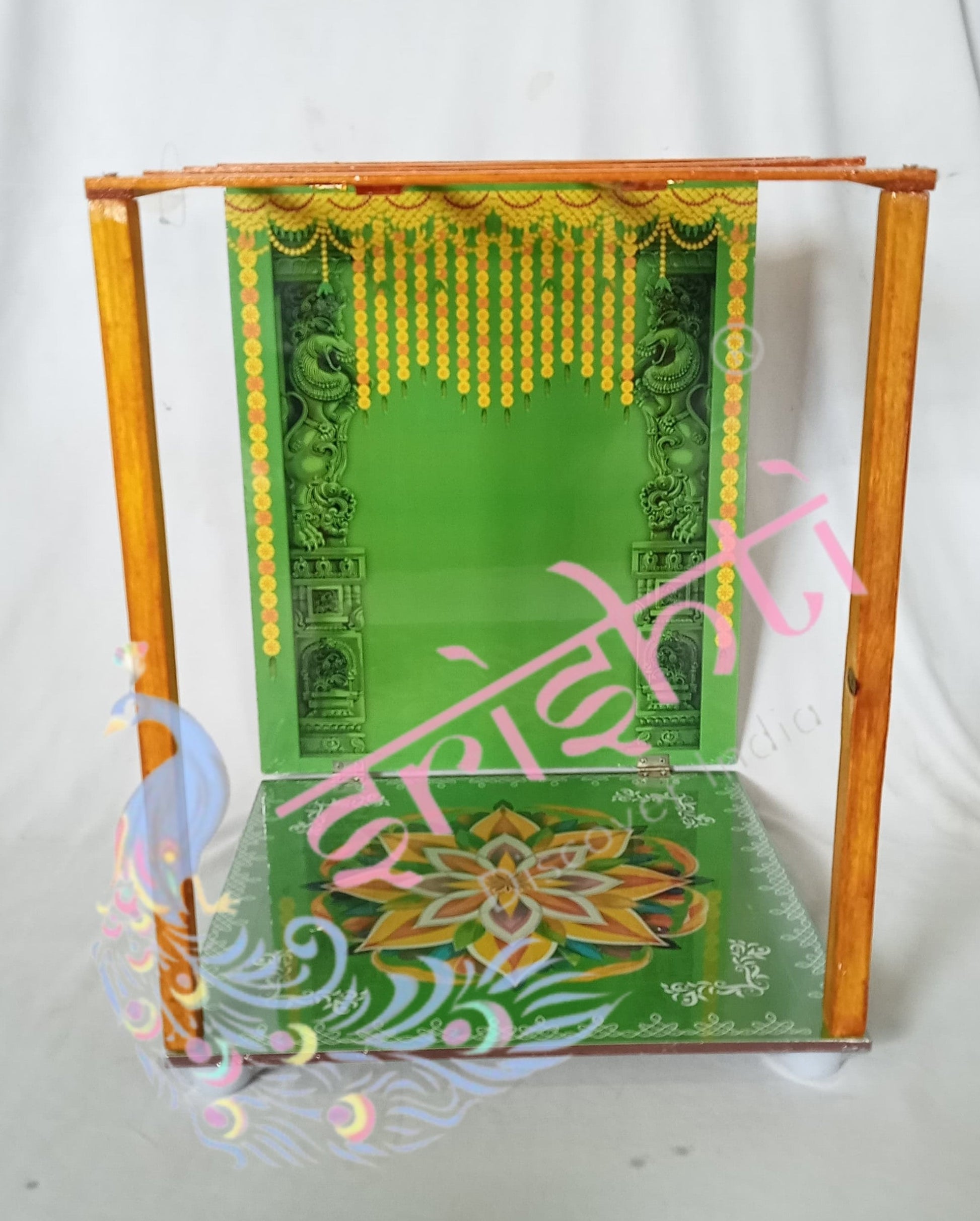 Dismantable Wooden Palavelli Set-Green 19.5 Inches