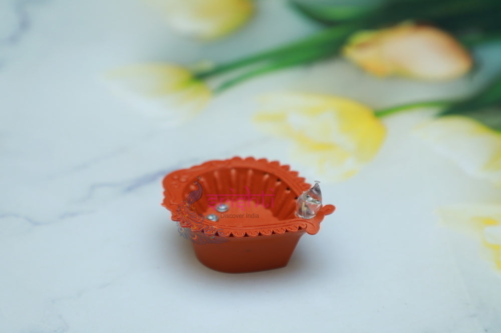 Electric Light Agal Diya Clay Color