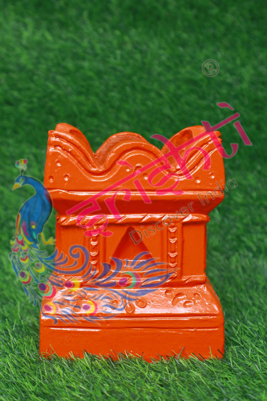 Clay Decor Tulasi Pot (Orange)-7.5 Inches