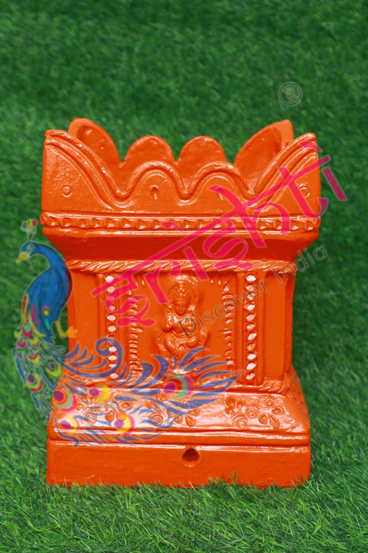Clay Decor Tulasi Pot (Orange)-12 Inches