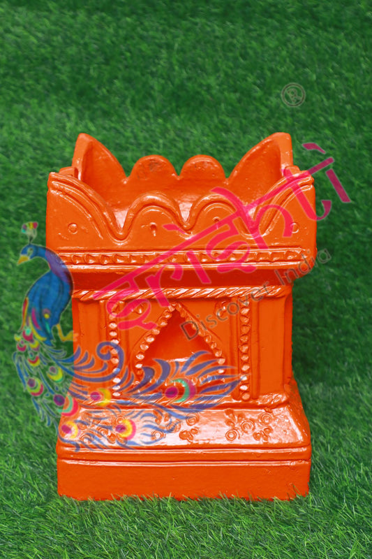 Clay Decor Tulasi Pot (Orange)-12 Inches