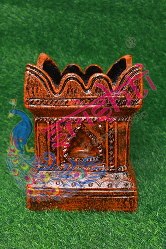Clay Decor Tulasi Pot (Stone Color-Brown)-12 Inches