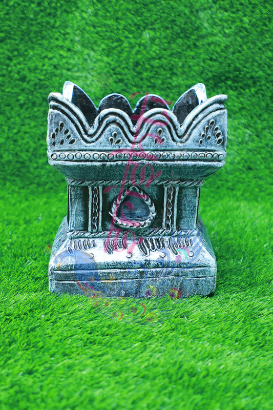 Clay Decor Tulasi Pot (Stone Color)-10 Inches