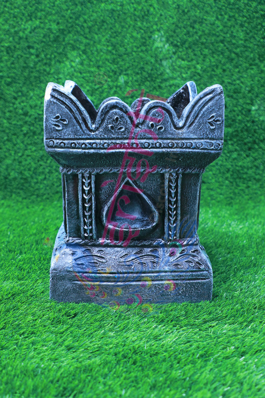 Clay Decor Tulasi Pot (Stone Color)-12 Inches