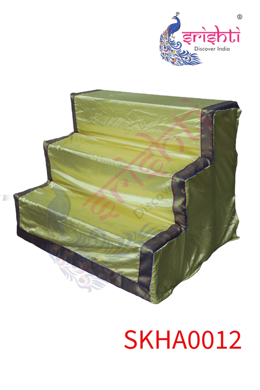 Golu stand Cover-3 Step - Sandal colour-Art Silk