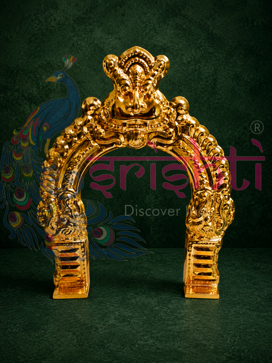 Brass Thiruvachi/ Prabhavalli (Gold Polish)-7.5 Inches