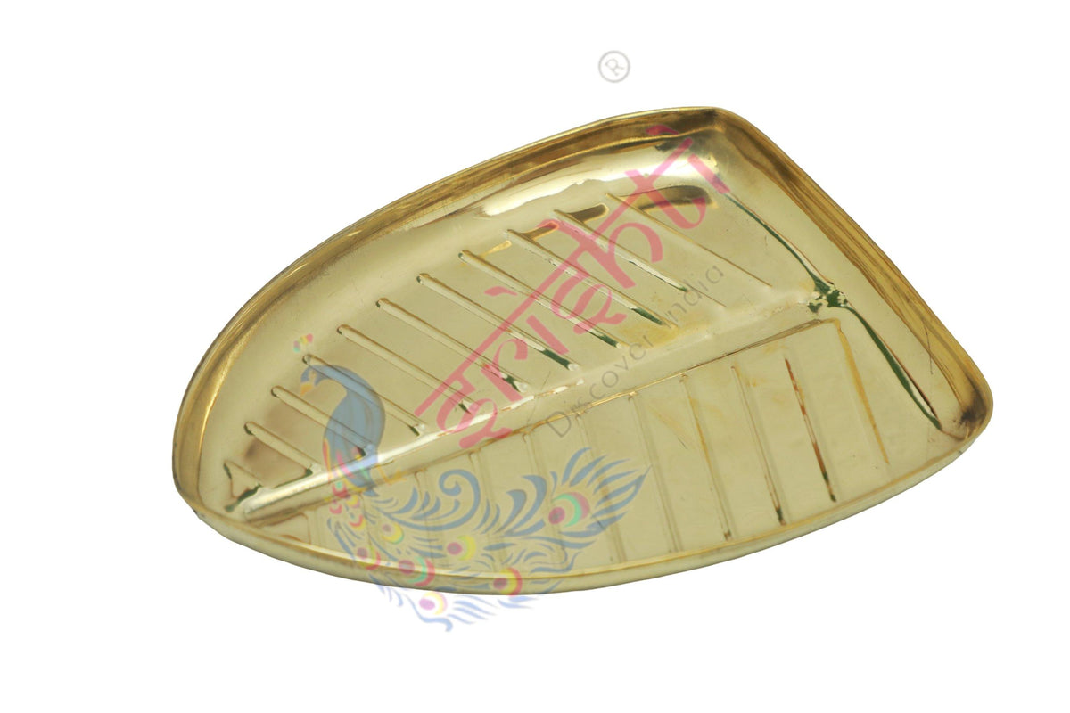 Brass Banana Leaf Plate-8 Inches