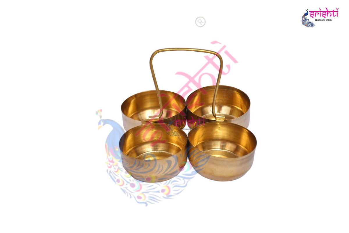 Brass Four Cup Container-3 Inches