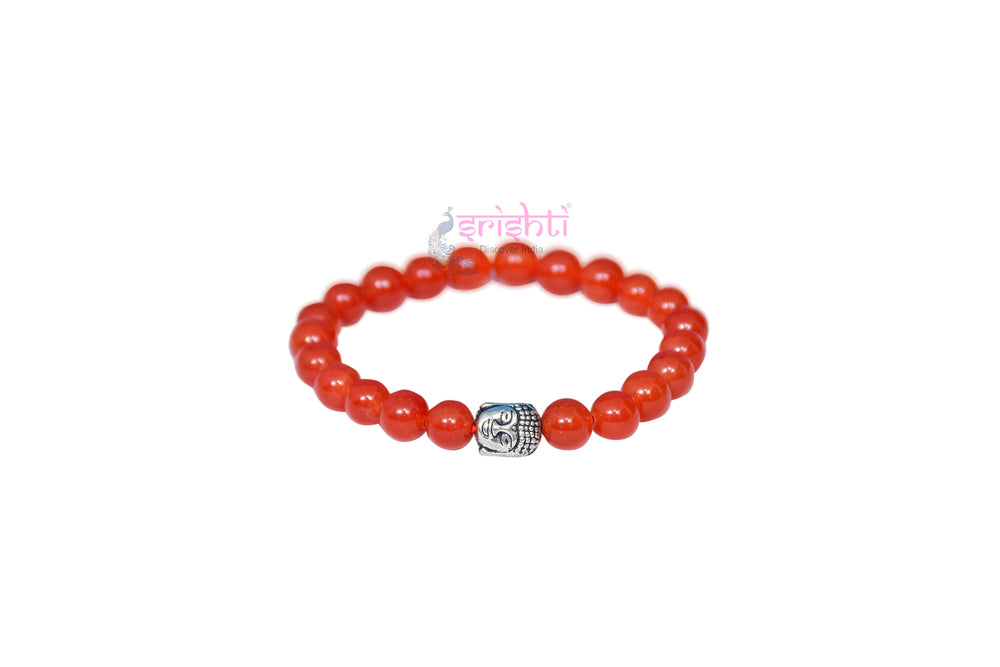 Semi-Processed Beads Bracelet Red Color