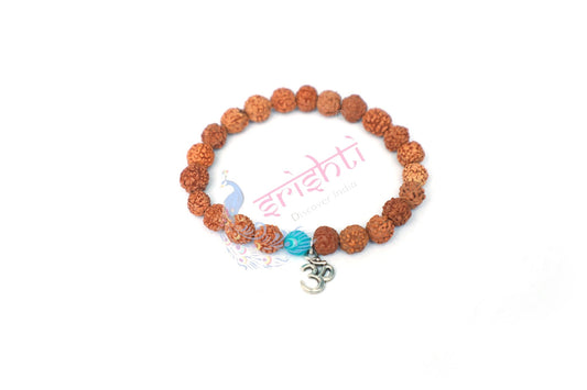 Rudraksha Beads Bracelet with Om (5 Face)-M02