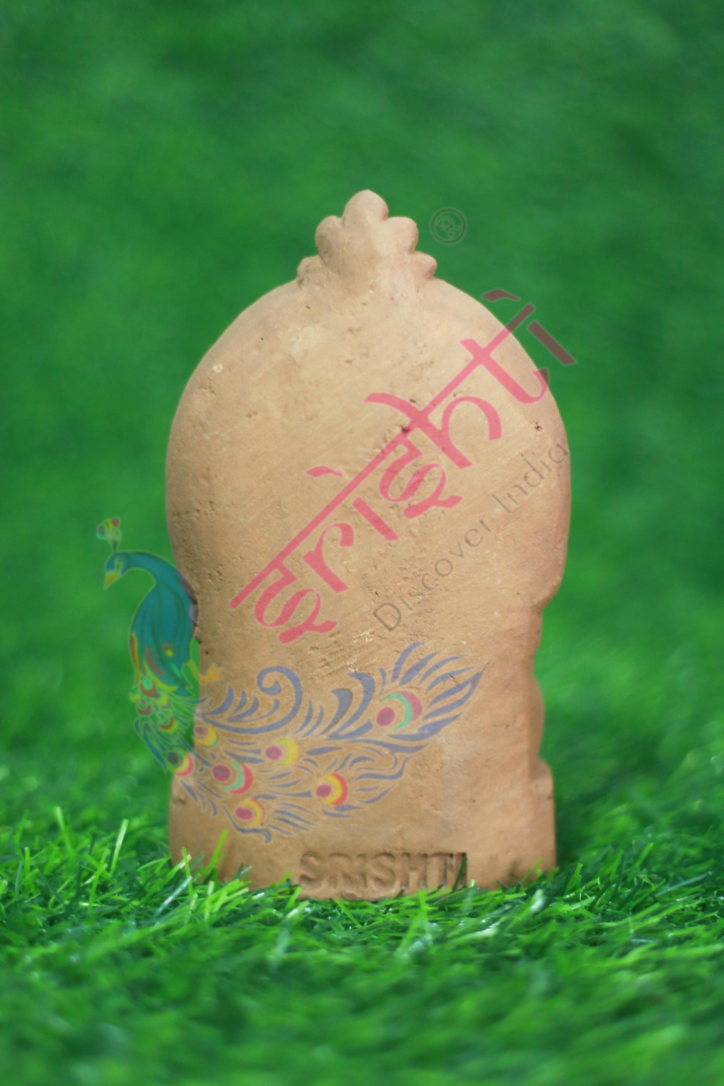 Clay Arch Ganesha Brown-6.5 Inches