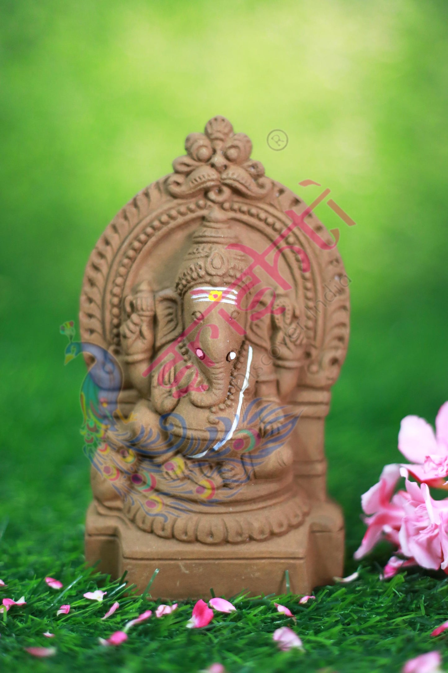 Clay Arch Ganesha Brown-6.5 Inches