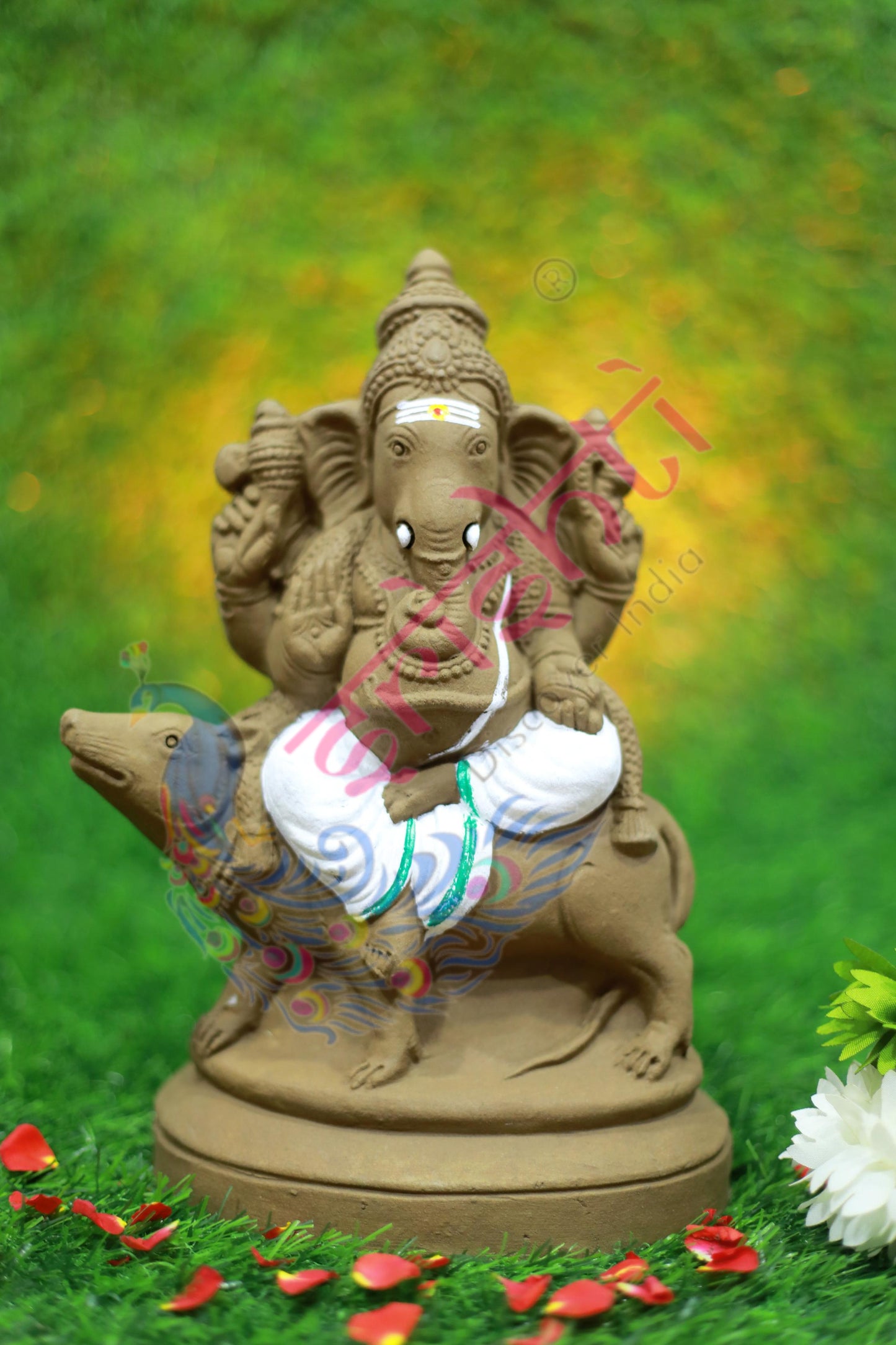 Clay Mooshiga Ganesha Brown-10 Inches