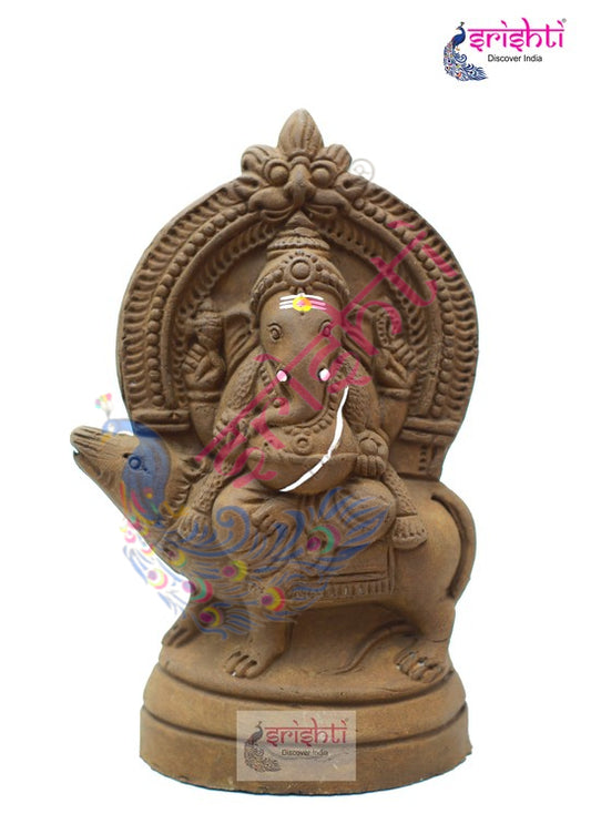 Clay Arch with Mooshiga  Ganesha-8 Inches