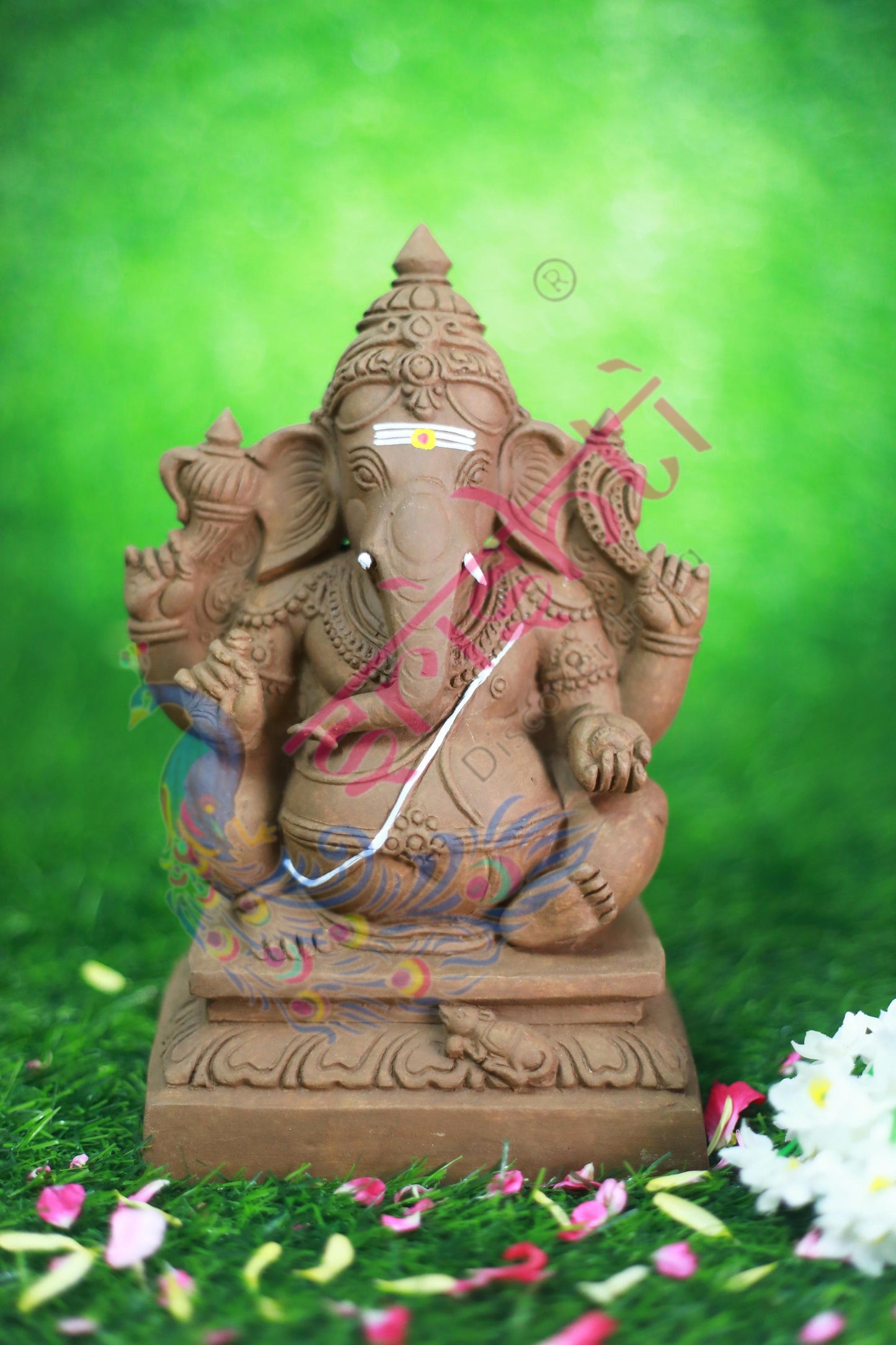 Clay Valampuri Ganesha-8.5 Inches