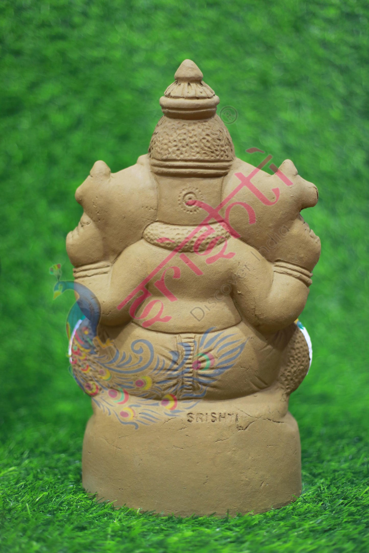 Clay Ganesha Brown Color-13 Inches