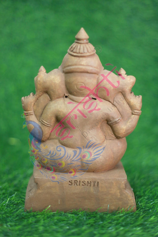Clay Edampuri Ganesha-8.5 Inches