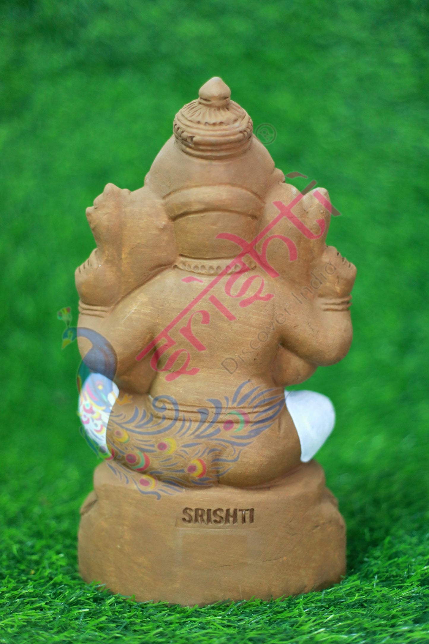 Clay Edampuri Ganesha-11 Inches