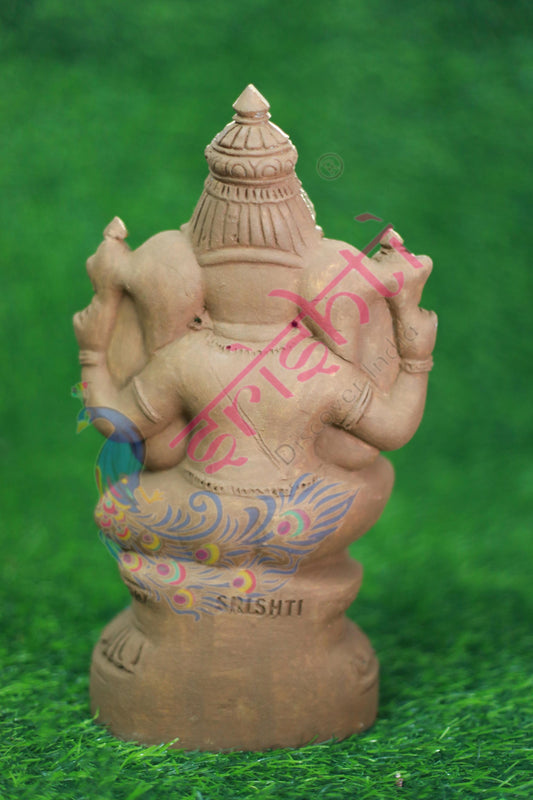 Clay Valampuri Ganesha Gold-11 Inches