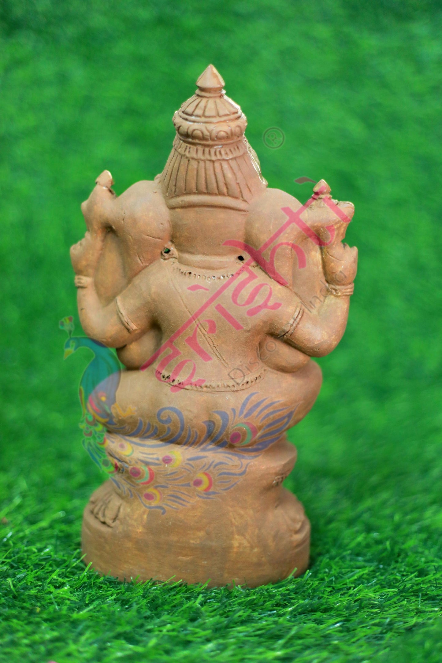Clay Edampuri Ganesha Gold-11 Inches