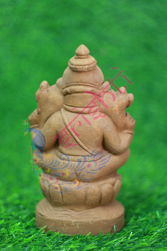Clay Lotus Ganesha-7.5 Inches