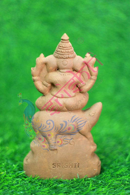 Clay Mooshiga Ganesha Gold Color-8 Inches