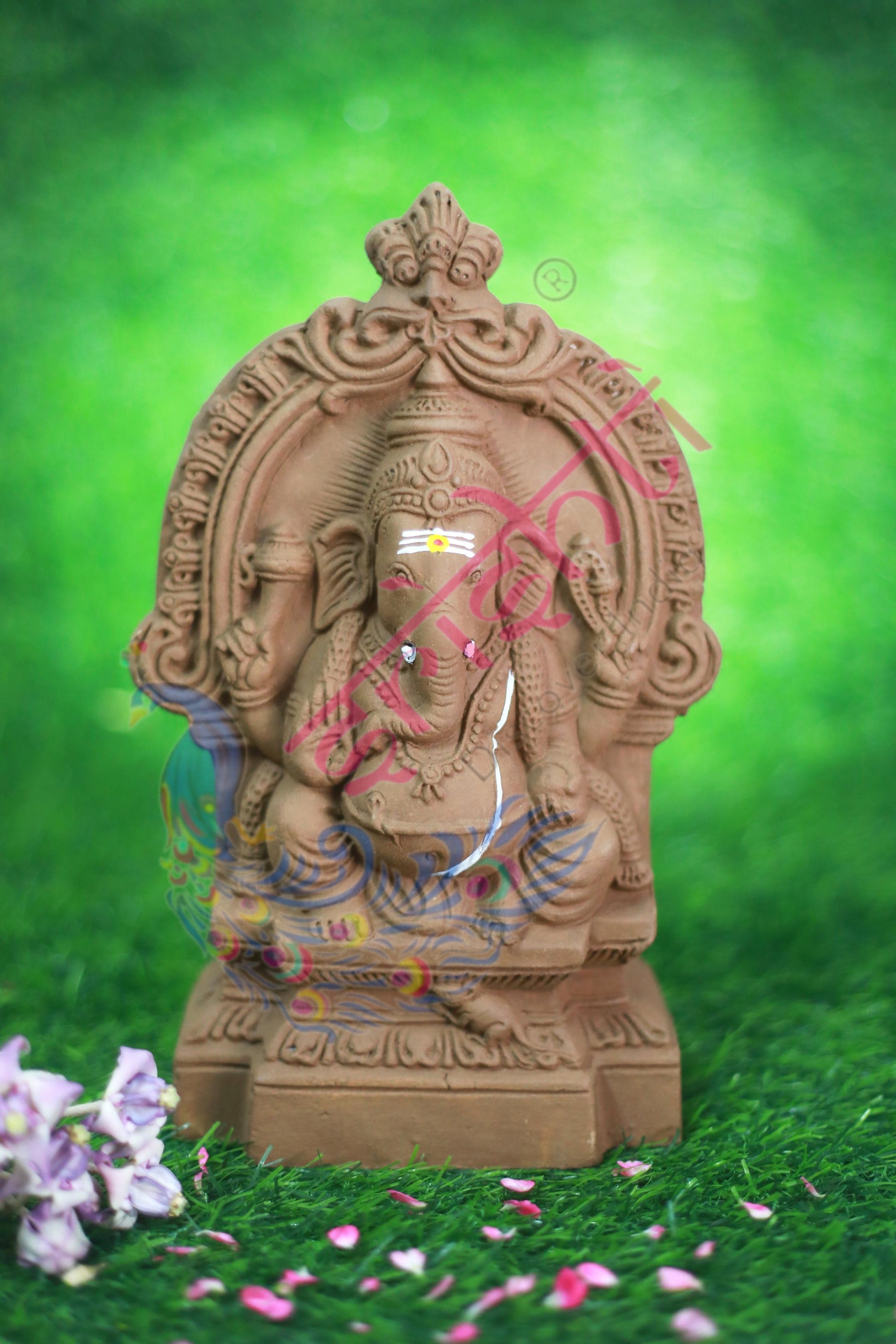 Clay Arch Ganesha-10 Inches