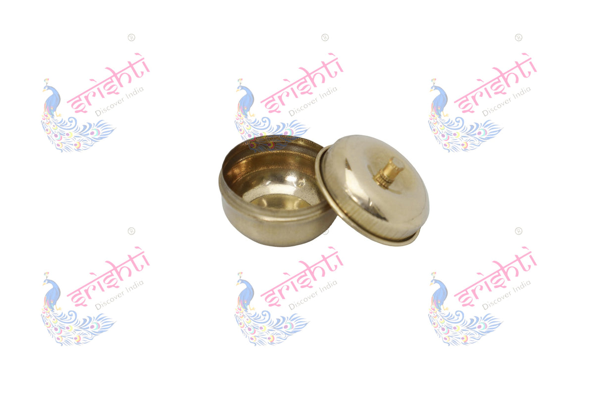 Brass Kumkum Container-1.5 Inches-m01