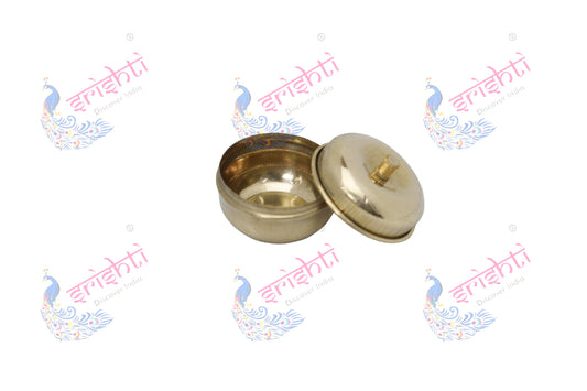 Brass Kumkum Container-1.5 Inches-m01