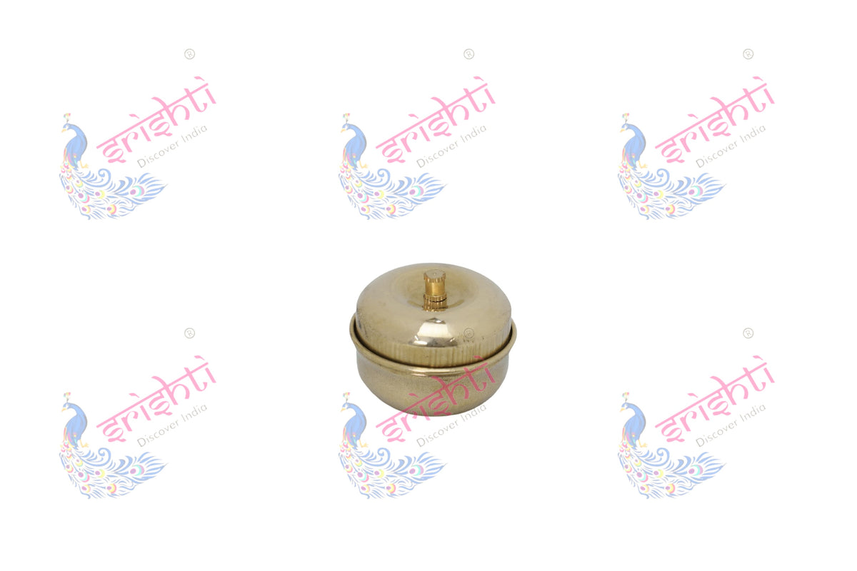 Brass Kumkum Container-1.5 Inches-m01