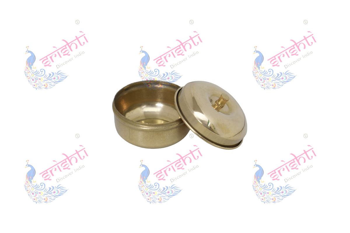 Brass Kumkum Container-1.5 Inches