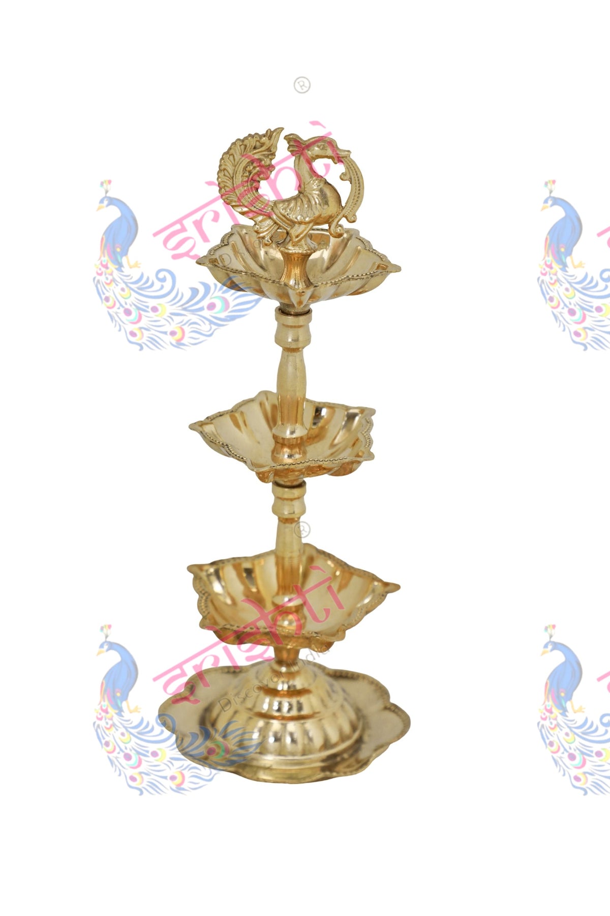 Brass Three Step Annam Diya-8 Inches