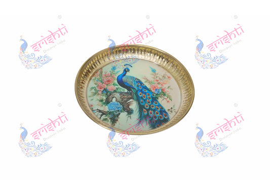 Brass Peacock plate/thali-6 Inches