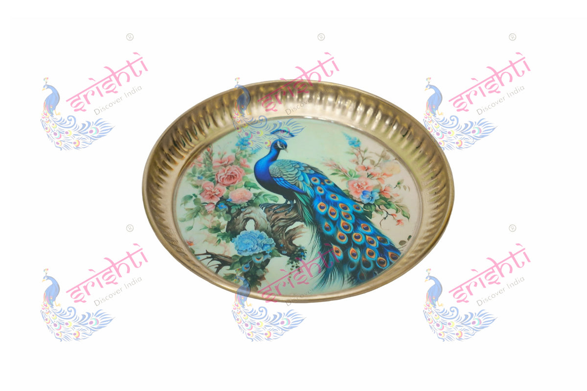 Brass Peacock plate/thali-7 Inches
