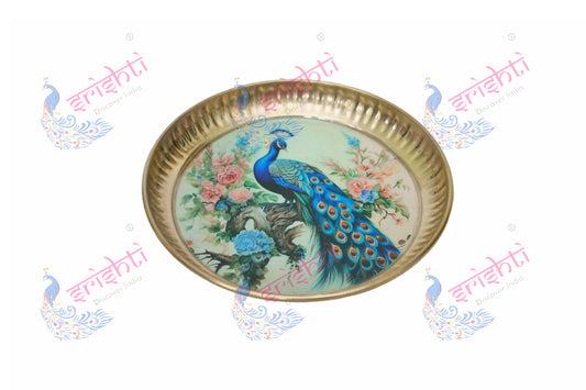 Brass Peacock plate/thali-7 Inches