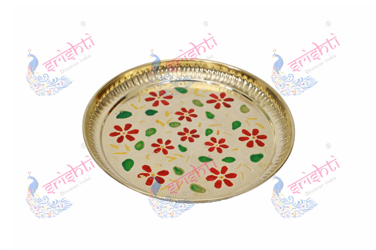 Brass Flower plate/thali-8 Inches